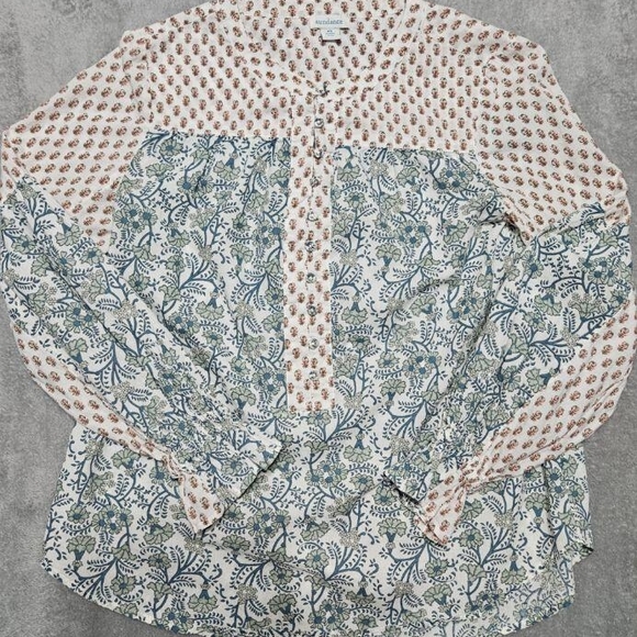 Sundance Sz XS Floral Long Sleeve Ruffle Elastic Cuffs Peasant Top - Picture 1 of 9